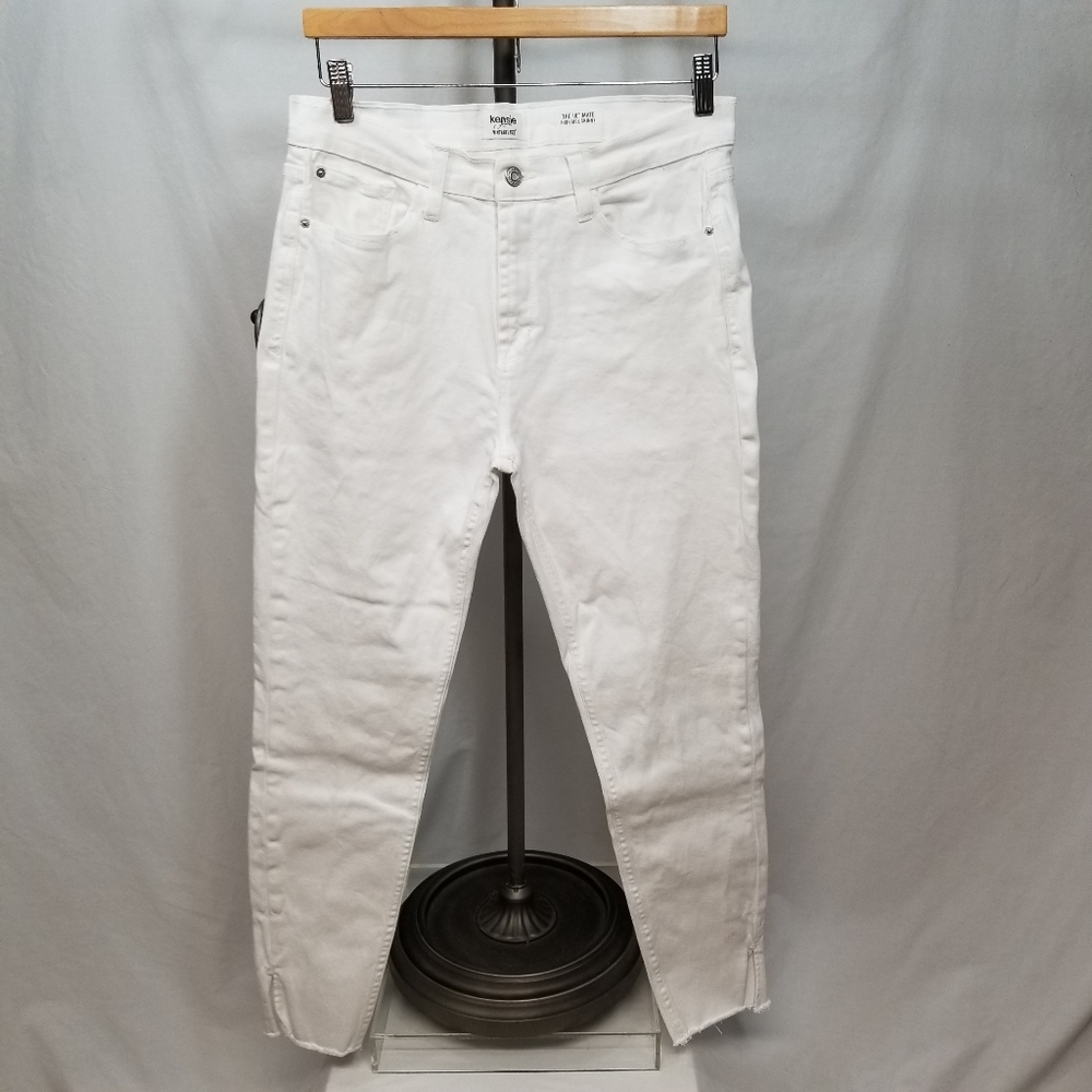 Kensie Jeans The Ultimate High Rise Skinny White Womens Jeans Distressed Ankle 6